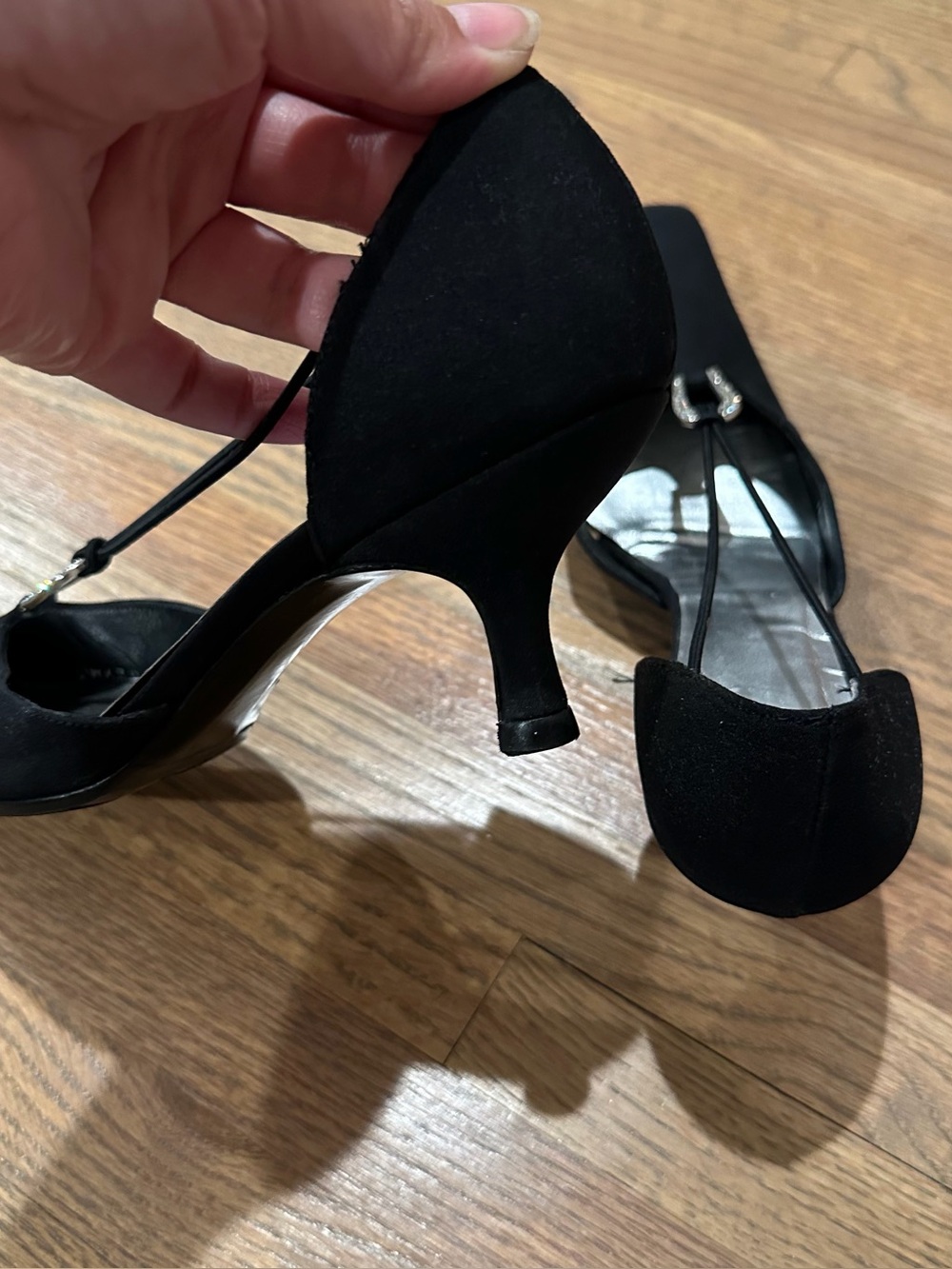 Stuart Weitzman Crystal Embellishments D'Orsay Black Pumps Size 7 - Picture 6 of 7